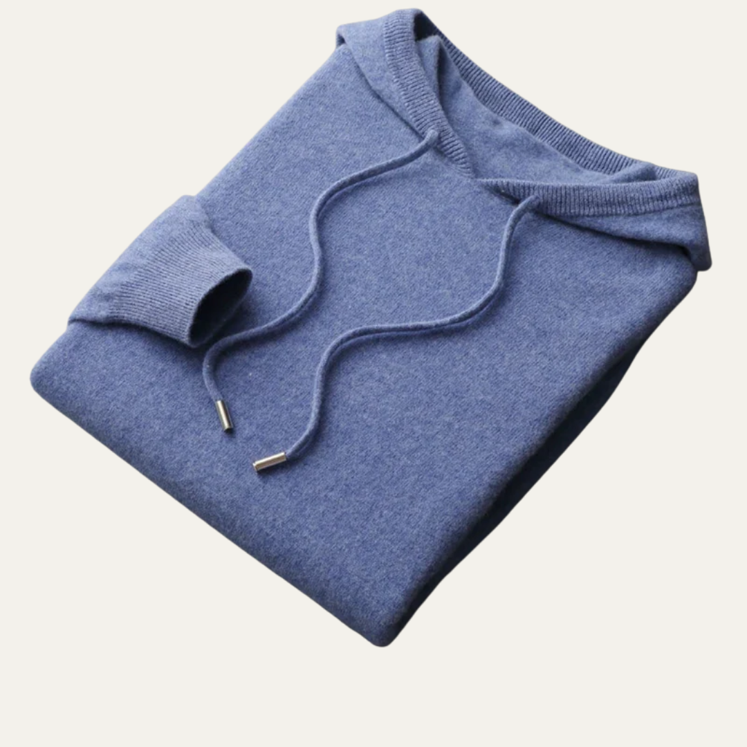VogeLuxe | Men’s Fine-Knit Hoodie Sweater 3