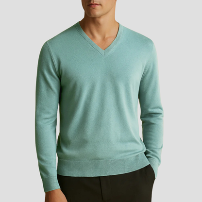 VogeLuxe | Men’s Fine-Knit V-Neck Pullover 0