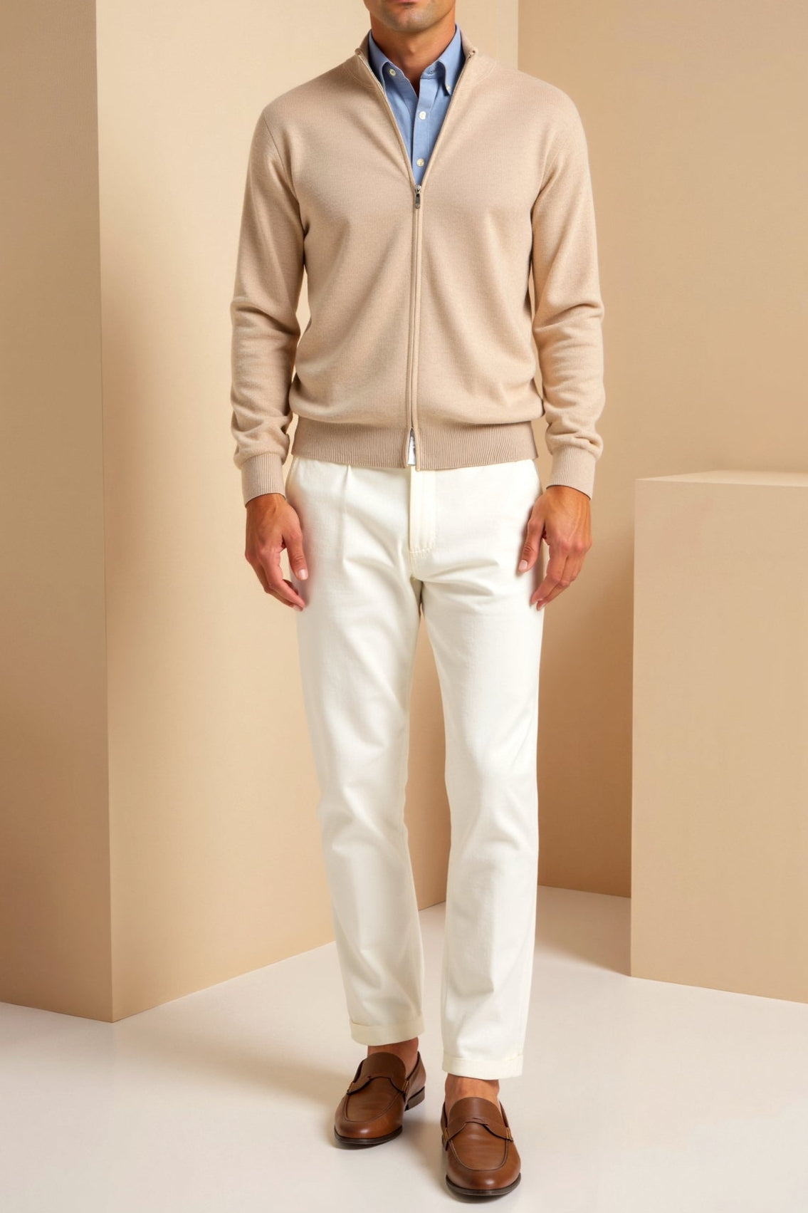 VogeLuxe | Men’s Fine-Knit Zip-Up Cardigan 6