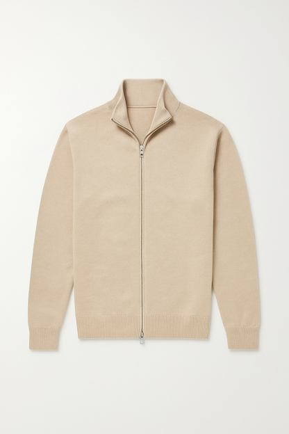 VogeLuxe | Men’s Fine-Knit Zip-Up Cardigan 8