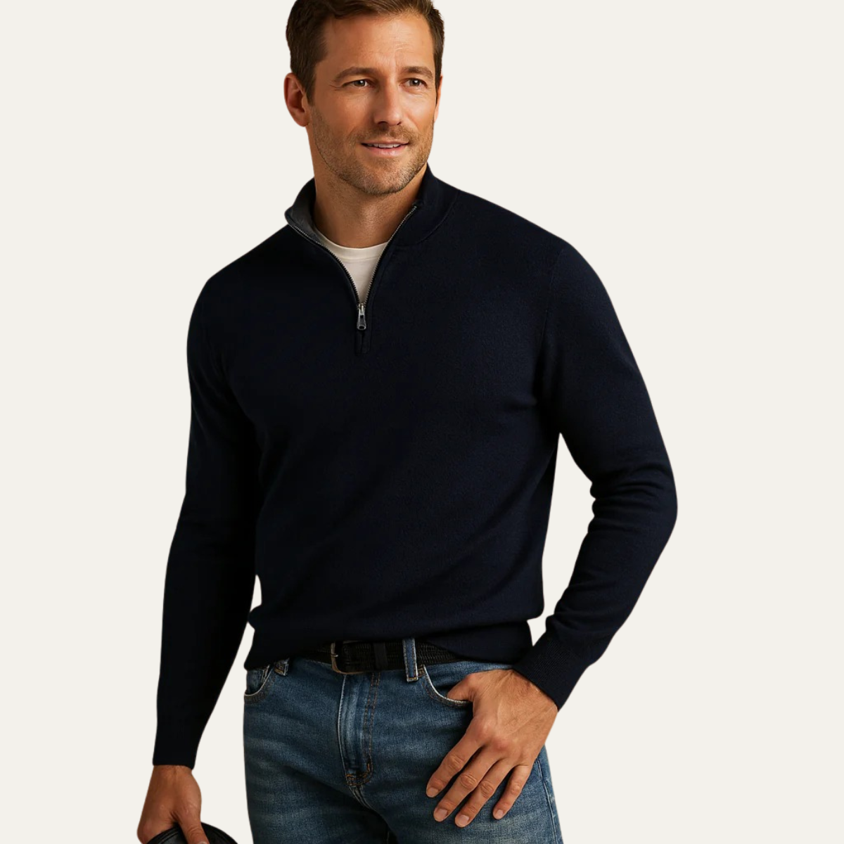 VogeLuxe | Men’s Finely Knit Quarter-Zip Pullover 0