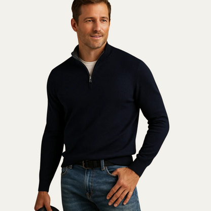 VogeLuxe | Men’s Finely Knit Quarter-Zip Pullover 0