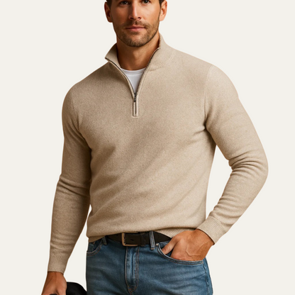 VogeLuxe | Men’s Finely Knit Quarter-Zip Pullover 2