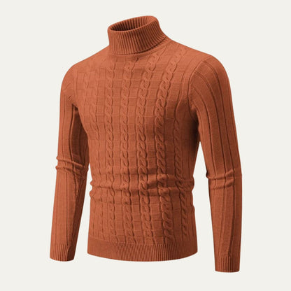 VogeLuxe | Men’s Fitted Cable Knit Turtleneck 2