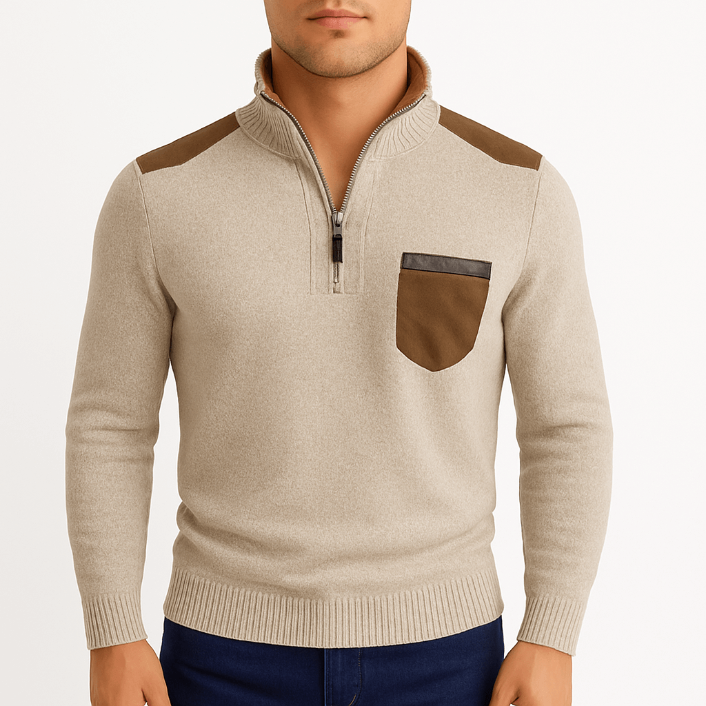 VogeLuxe | Men’s Fleece Cashmere Polo Sweater 0