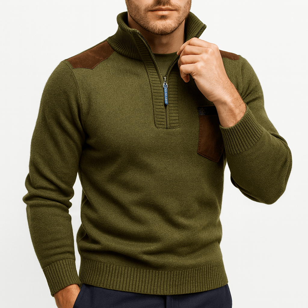 VogeLuxe | Men’s Fleece Cashmere Polo Sweater 1