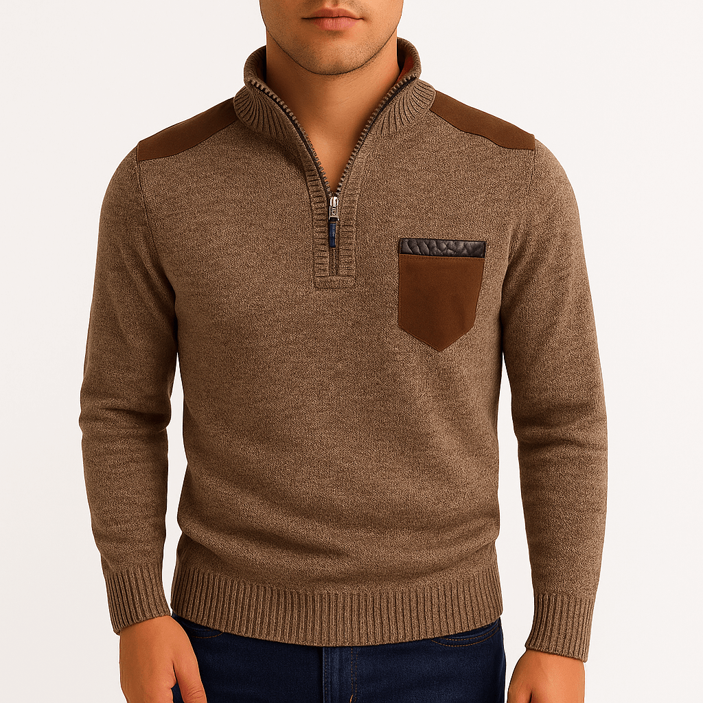 VogeLuxe | Men’s Fleece Cashmere Polo Sweater 2