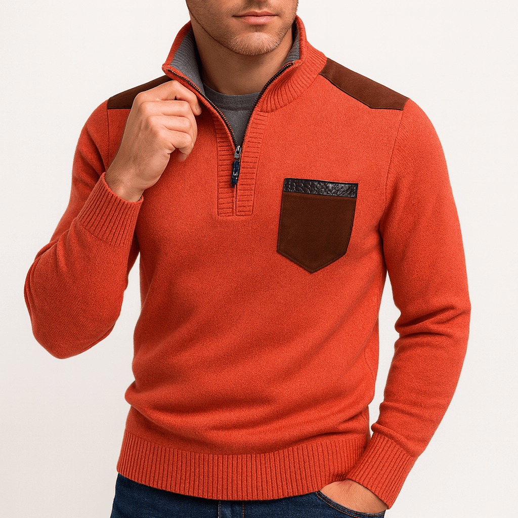 VogeLuxe | Men’s Fleece Cashmere Polo Sweater 3