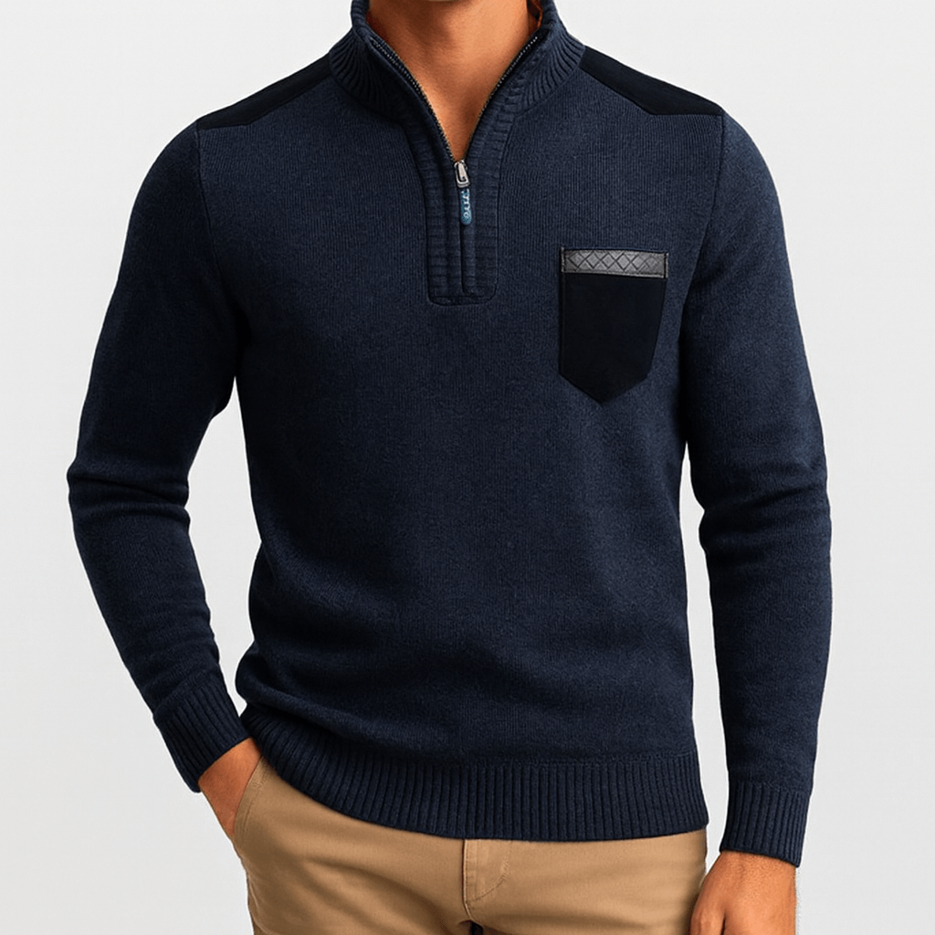 VogeLuxe | Men’s Fleece Cashmere Polo Sweater 4