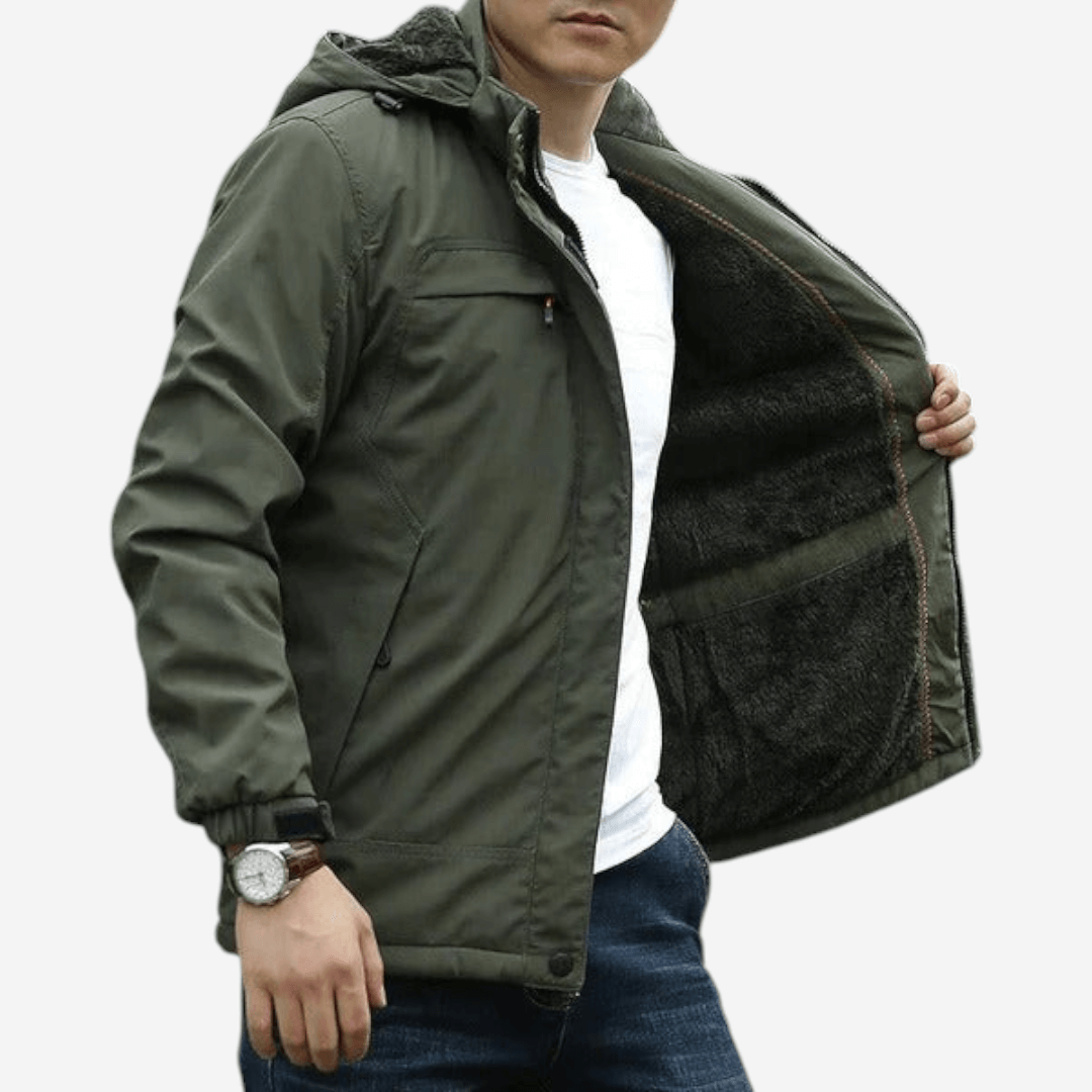 VogeLuxe | Men’s Fleece Hooded Casual Jacket 0