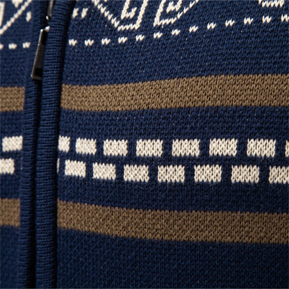 VogeLuxe | Men’s Full-Zip Cardigan with Fair Isle Patterns 4