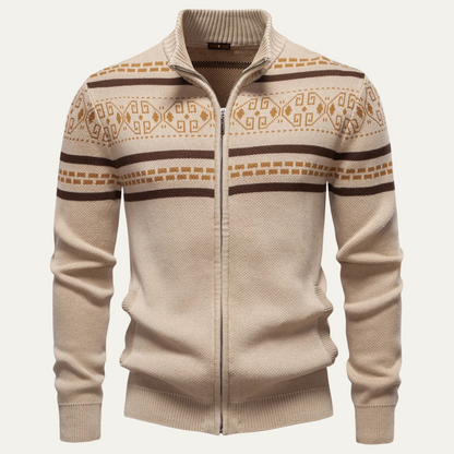 VogeLuxe | Men’s Full-Zip Cardigan with Fair Isle Patterns 5