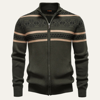 VogeLuxe | Men’s Full-Zip Cardigan with Fair Isle Patterns 6