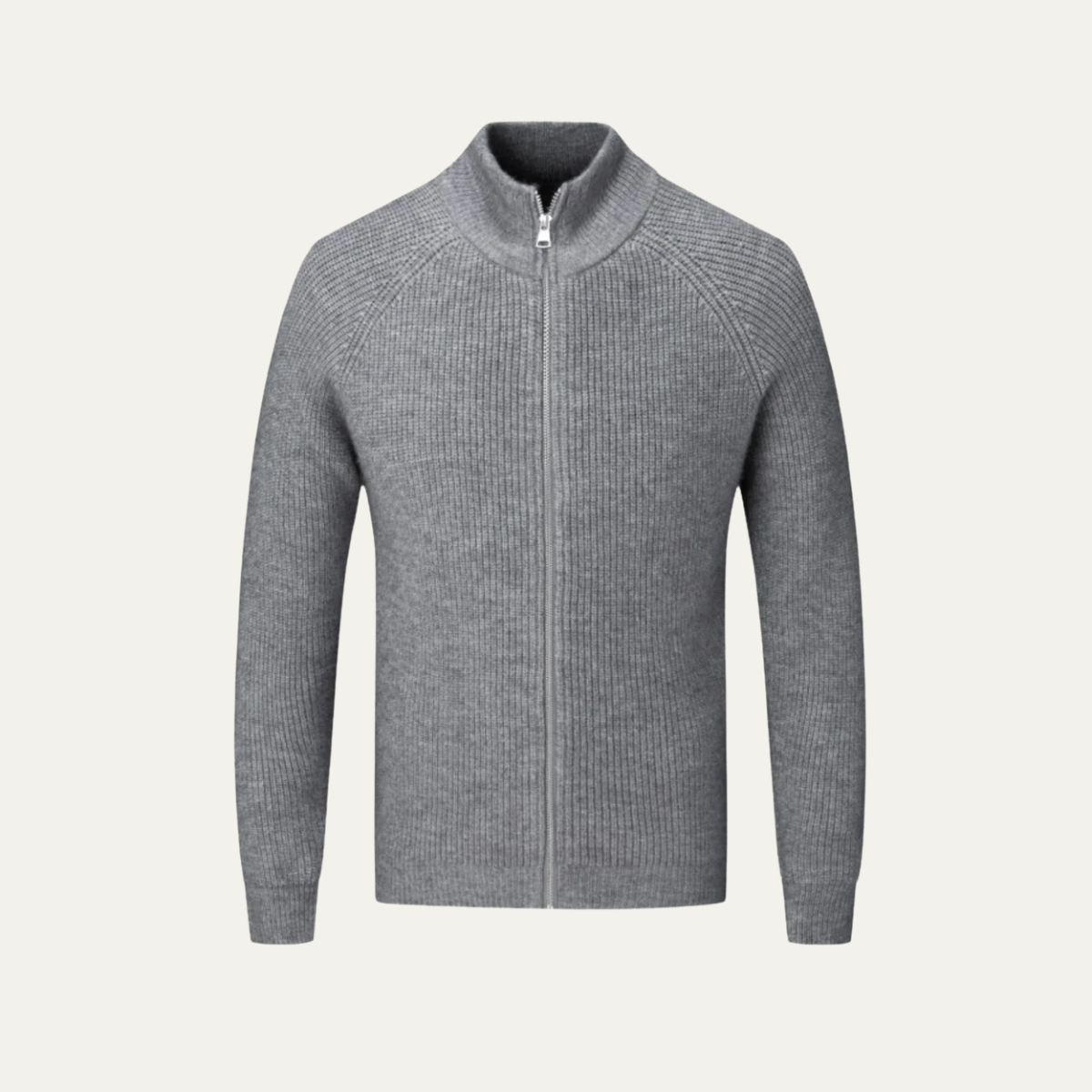 VogeLuxe | Men’s Full-Zip Cardigan with Stand-Up Collar 1