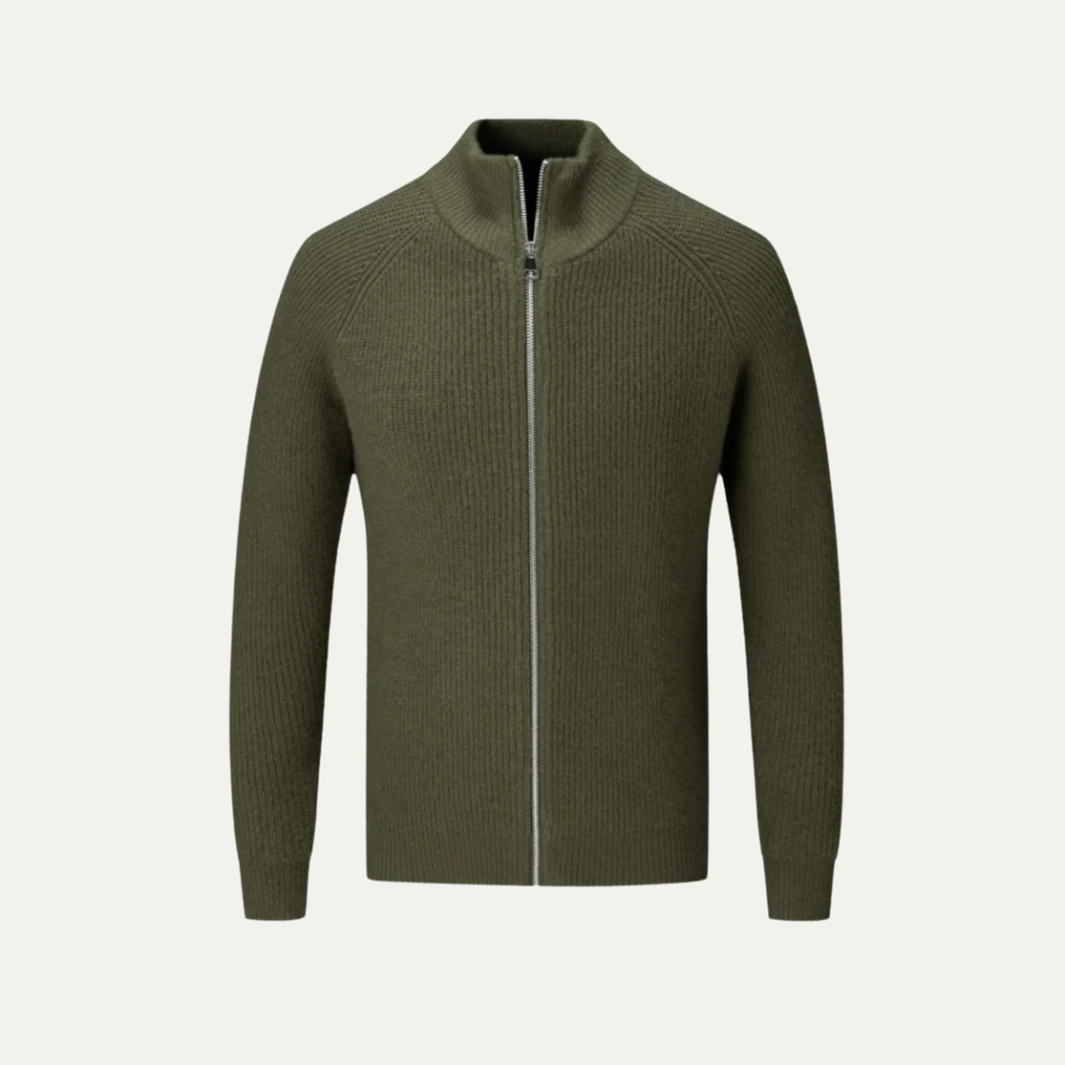 VogeLuxe | Men’s Full-Zip Cardigan with Stand-Up Collar 2