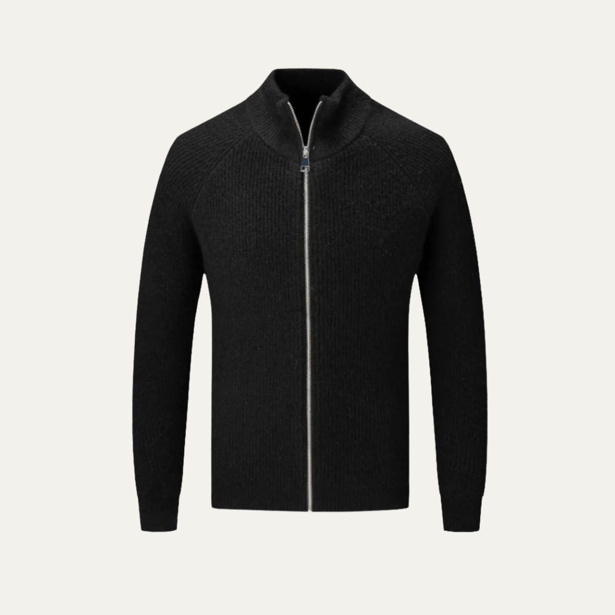 VogeLuxe | Men’s Full-Zip Cardigan with Stand-Up Collar 3