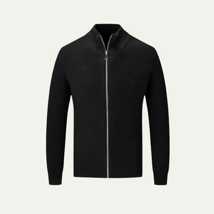 VogeLuxe | Men’s Full-Zip Cardigan with Stand-Up Collar 3
