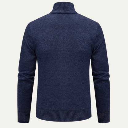 VogeLuxe | Men’s Full-Zip Diamond Knit Sweater Jacket 2