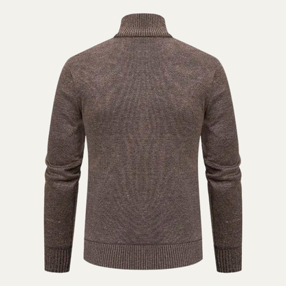 VogeLuxe | Men’s Full-Zip Diamond Knit Sweater Jacket 6