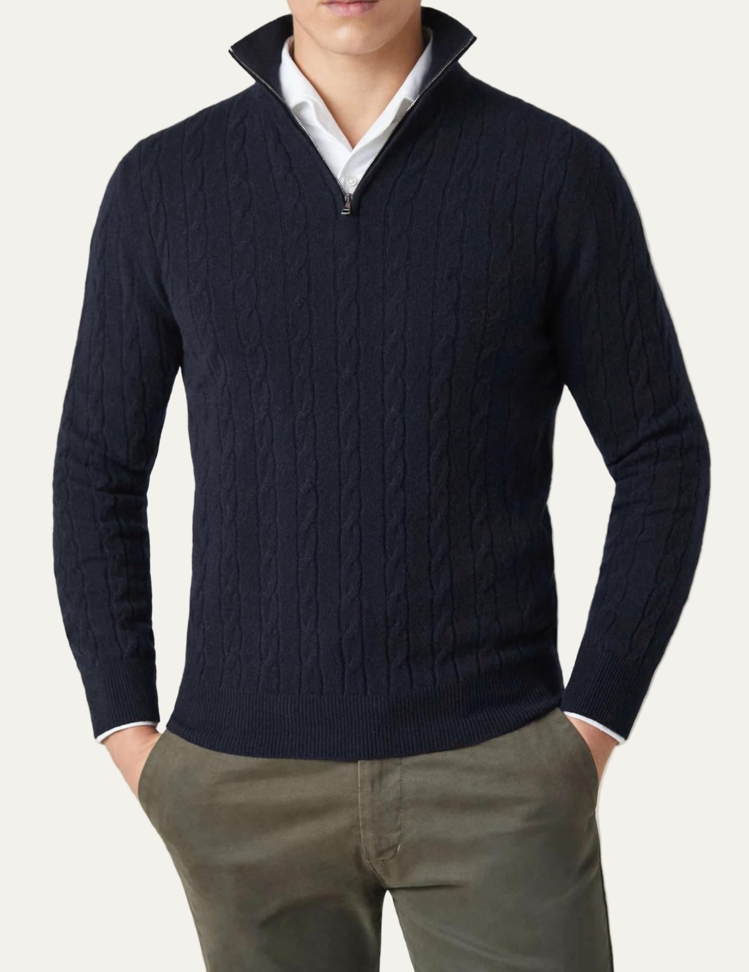 VogeLuxe | Men’s Funnel Neck Knitted Sweater 2