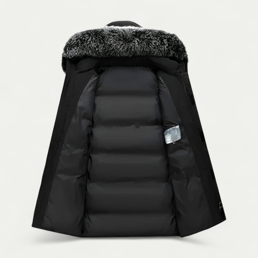 VogeLuxe | Men’s Fur-Trimmed Long Winter Parka 1