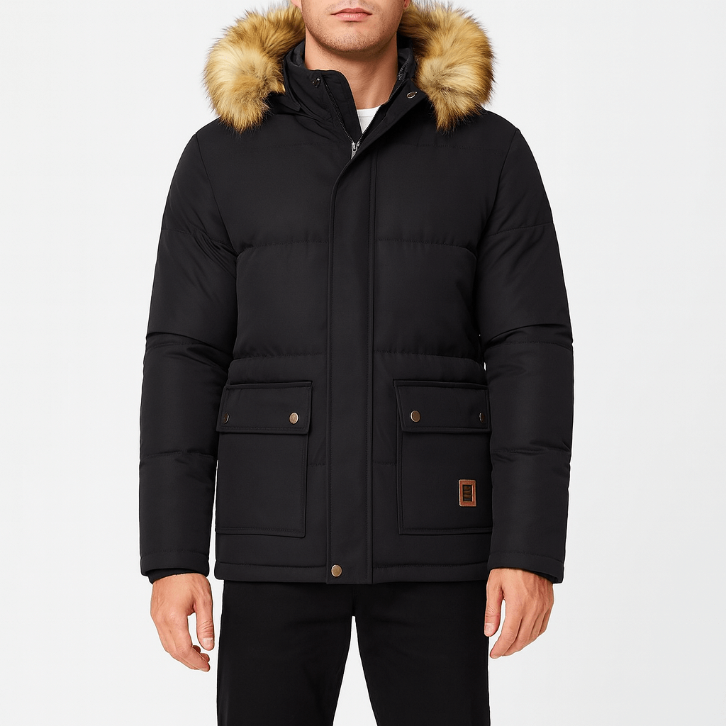 VogeLuxe | Men’s Fur Trim Quilted Parka 0