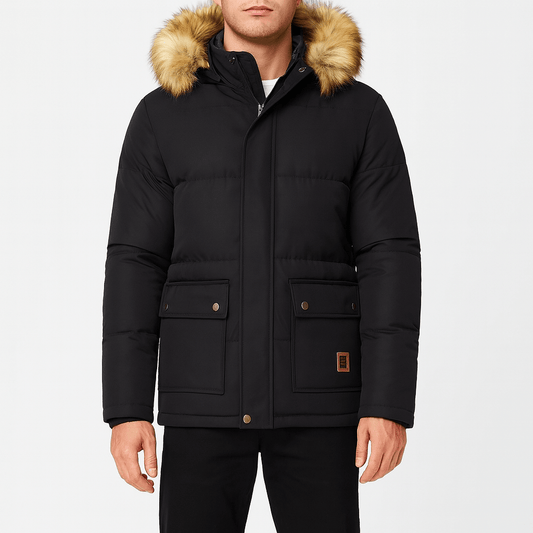 VogeLuxe | Men’s Fur Trim Quilted Parka 0