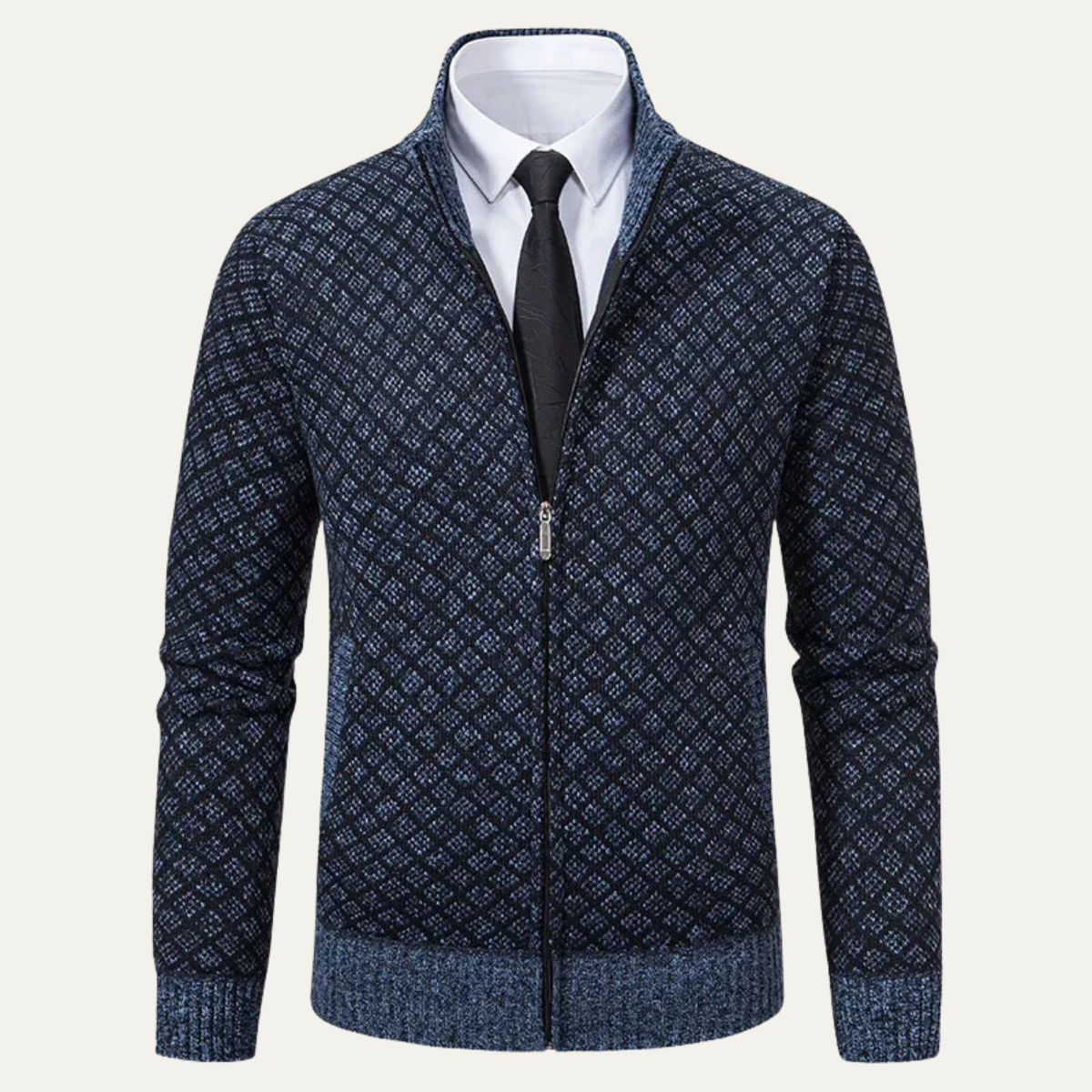 VogeLuxe | Men’s Geometric Knit Cardigan 3