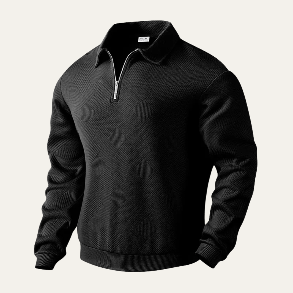 VogeLuxe | Men’s Geometric Knit Quarter Zip Sweater 0