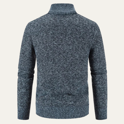 VogeLuxe | Men’s Geometric Knit Zip Cardigan 1