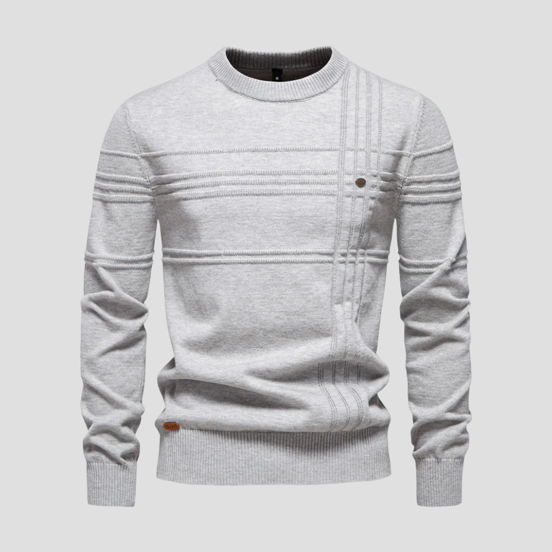 VogeLuxe | Men’s Geometric Textured Knit Sweater 0