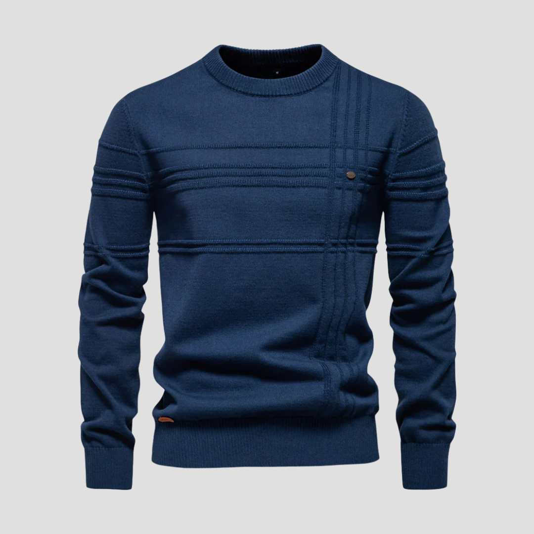 VogeLuxe | Men’s Geometric Textured Knit Sweater 2
