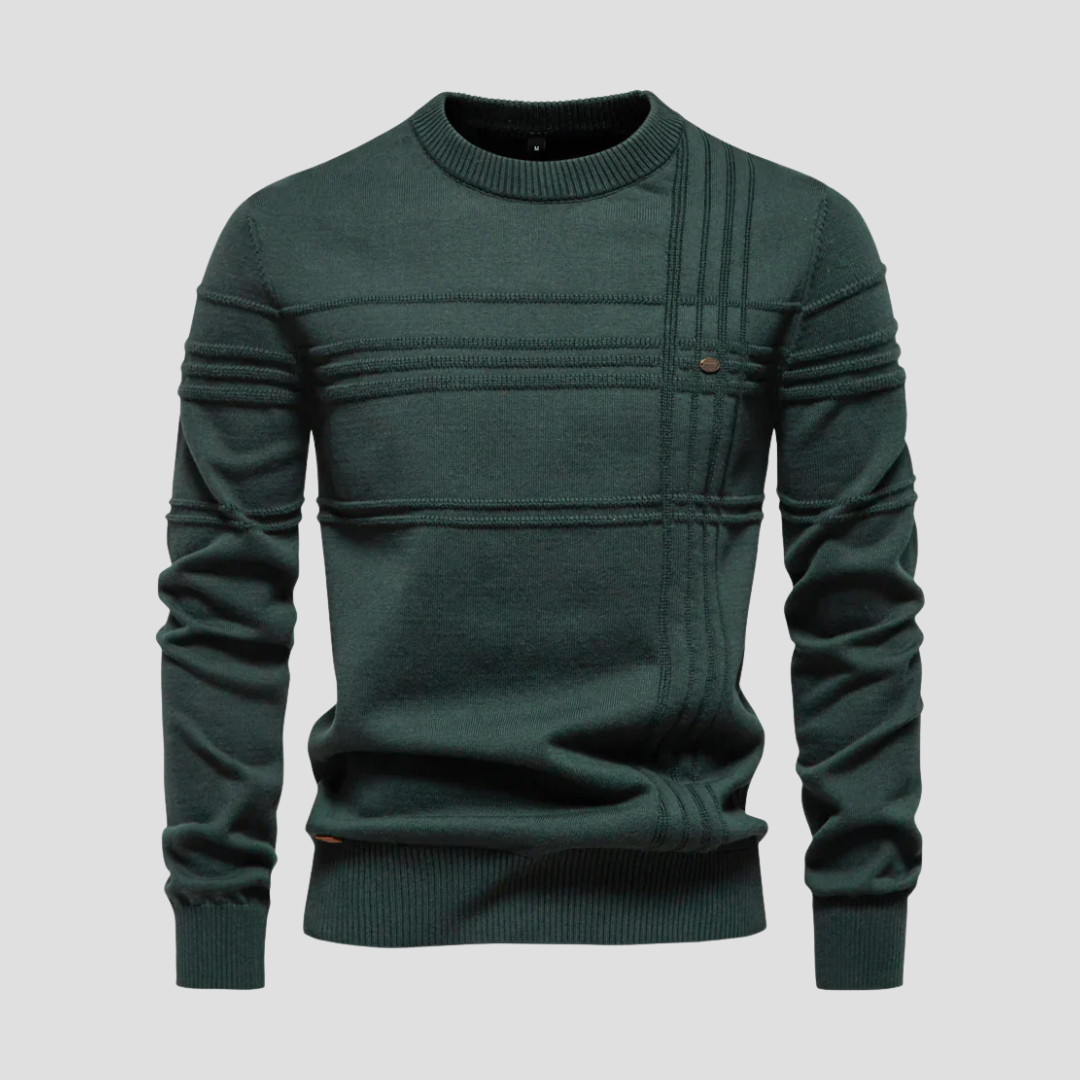 VogeLuxe | Men’s Geometric Textured Knit Sweater 3