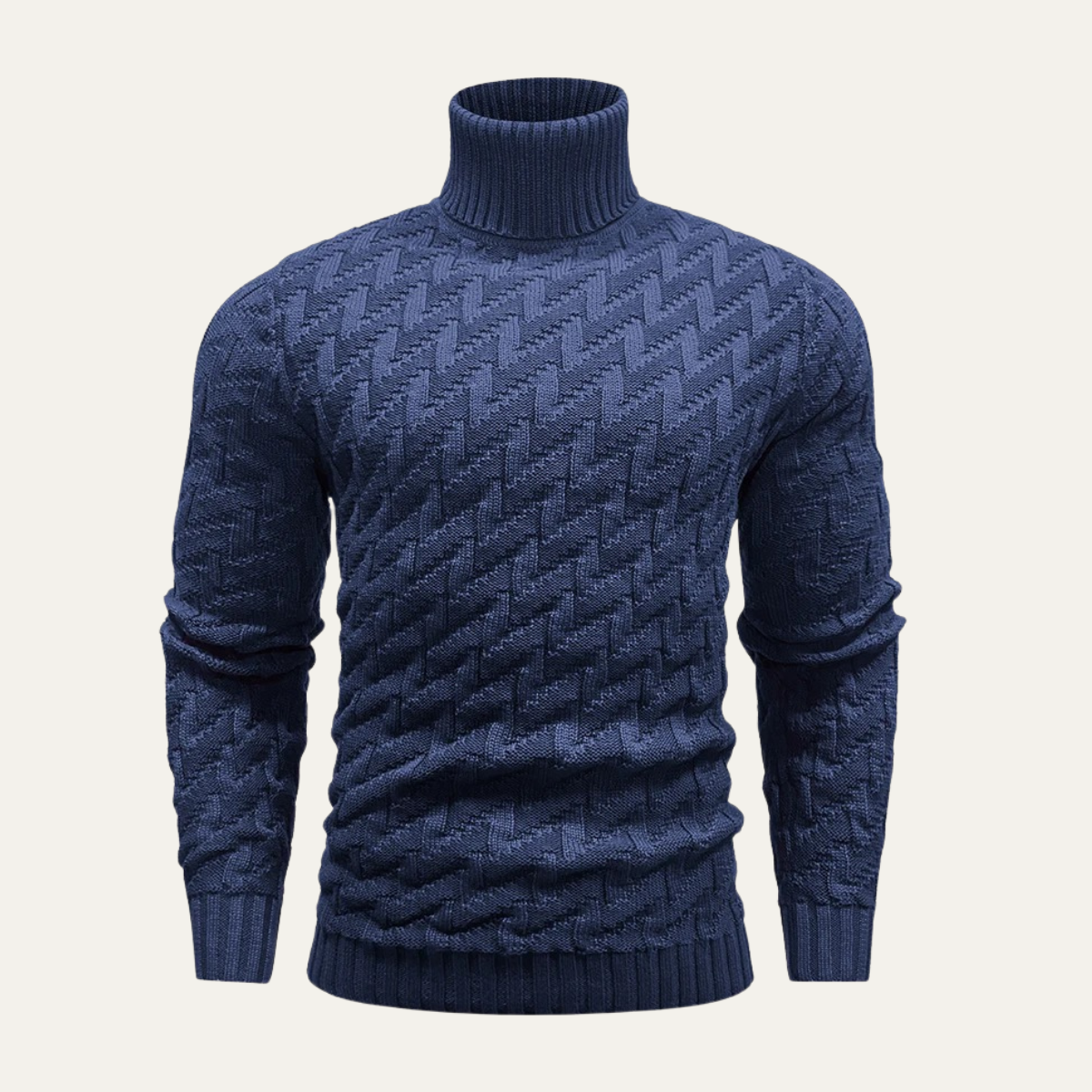 VogeLuxe | Men’s Geometric Turtleneck Sweater 1