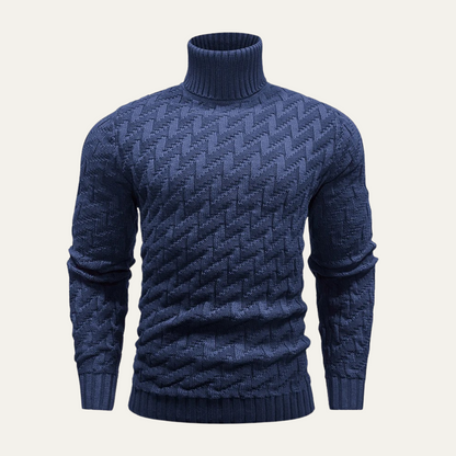 VogeLuxe | Men’s Geometric Turtleneck Sweater 1