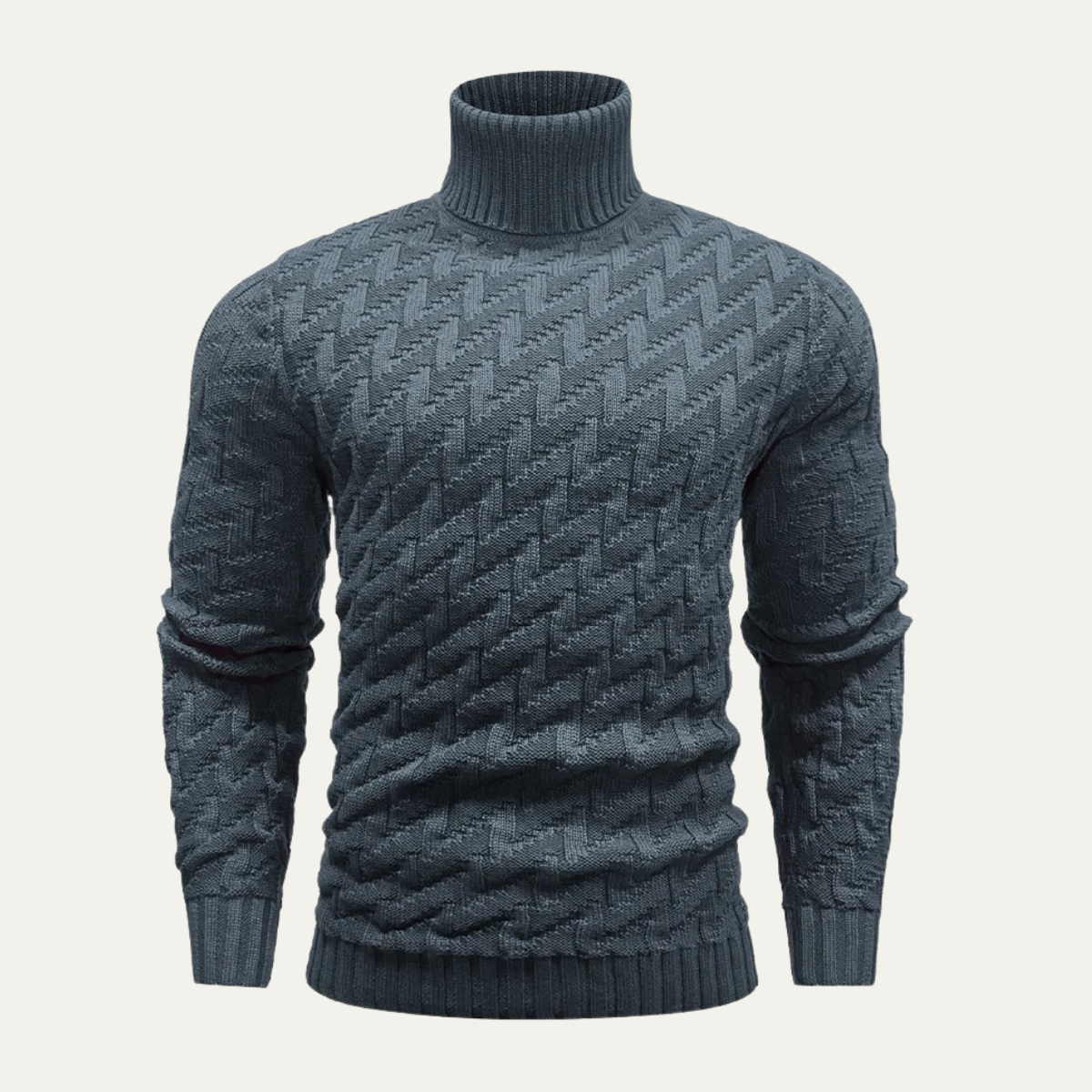 VogeLuxe | Men’s Geometric Turtleneck Sweater 2