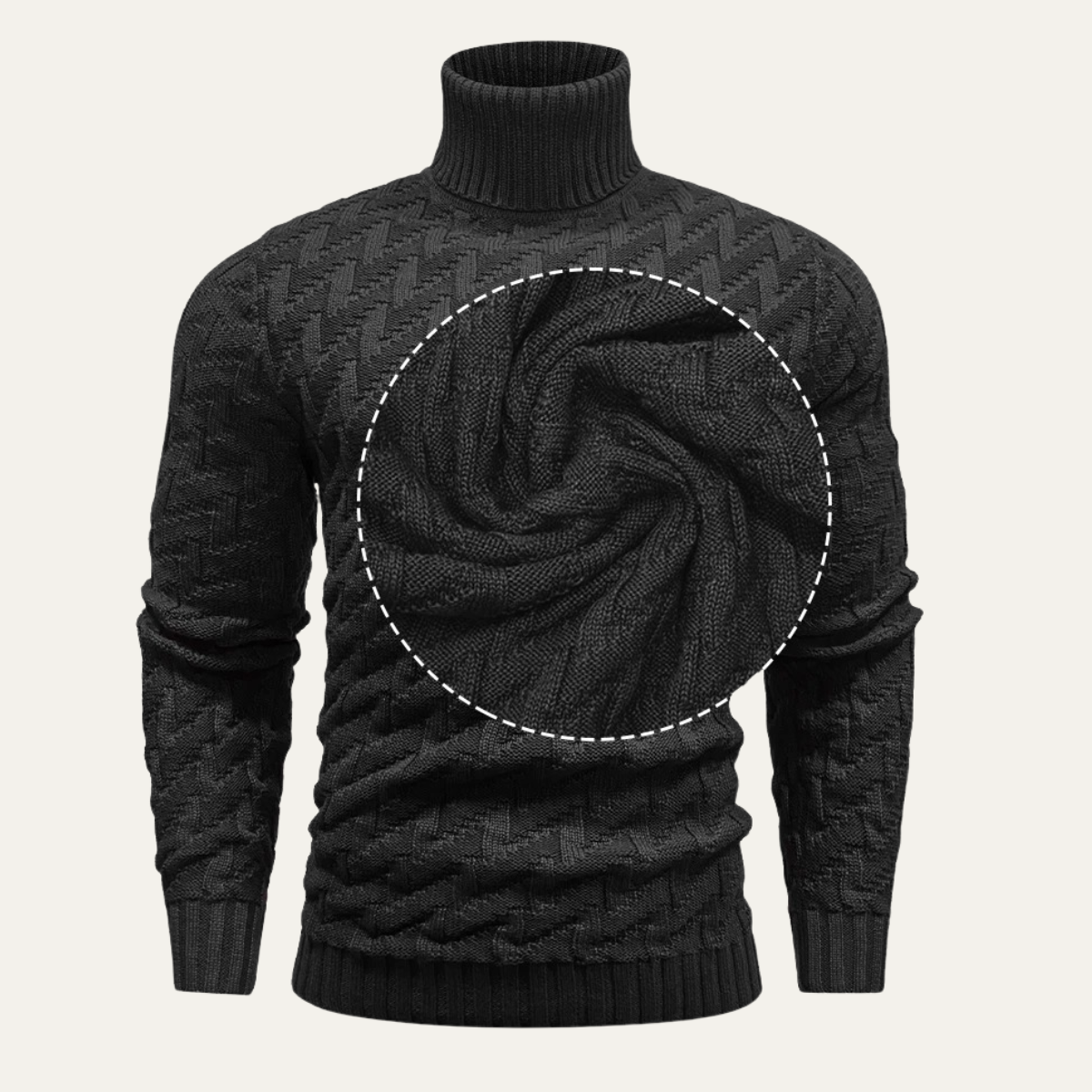 VogeLuxe | Men’s Geometric Turtleneck Sweater 3