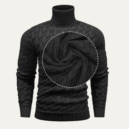 VogeLuxe | Men’s Geometric Turtleneck Sweater 3