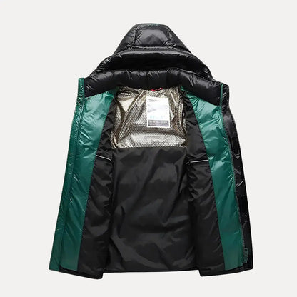 VogeLuxe | Men’s Glossy Hooded Insulated Puffer Jacket 3