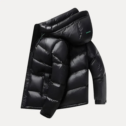 VogeLuxe | Men’s Glossy Hooded Insulated Puffer Jacket 4