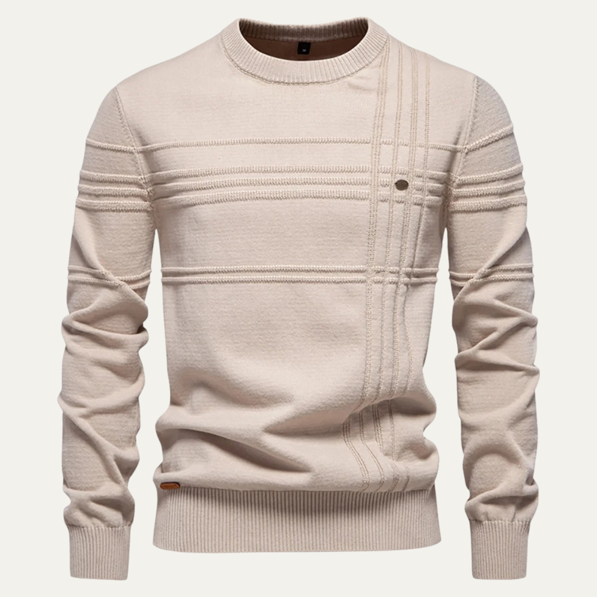 VogeLuxe | Men’s Grid Pattern Crewneck Sweater 0