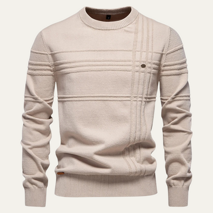 VogeLuxe | Men’s Grid Pattern Crewneck Sweater 0