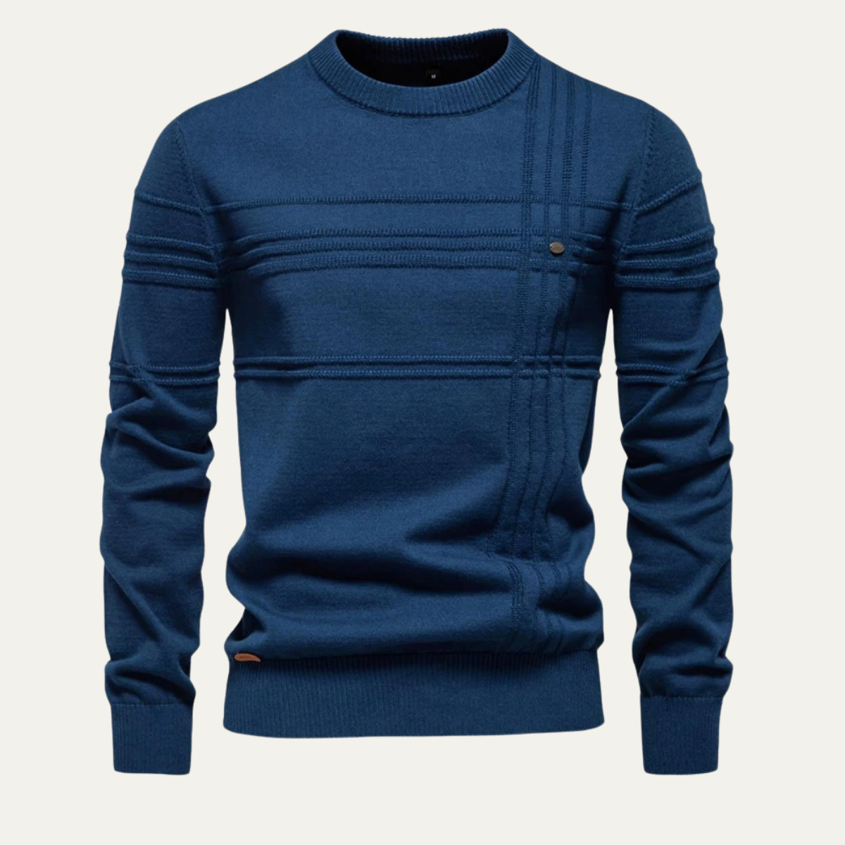 VogeLuxe | Men’s Grid Pattern Crewneck Sweater 4