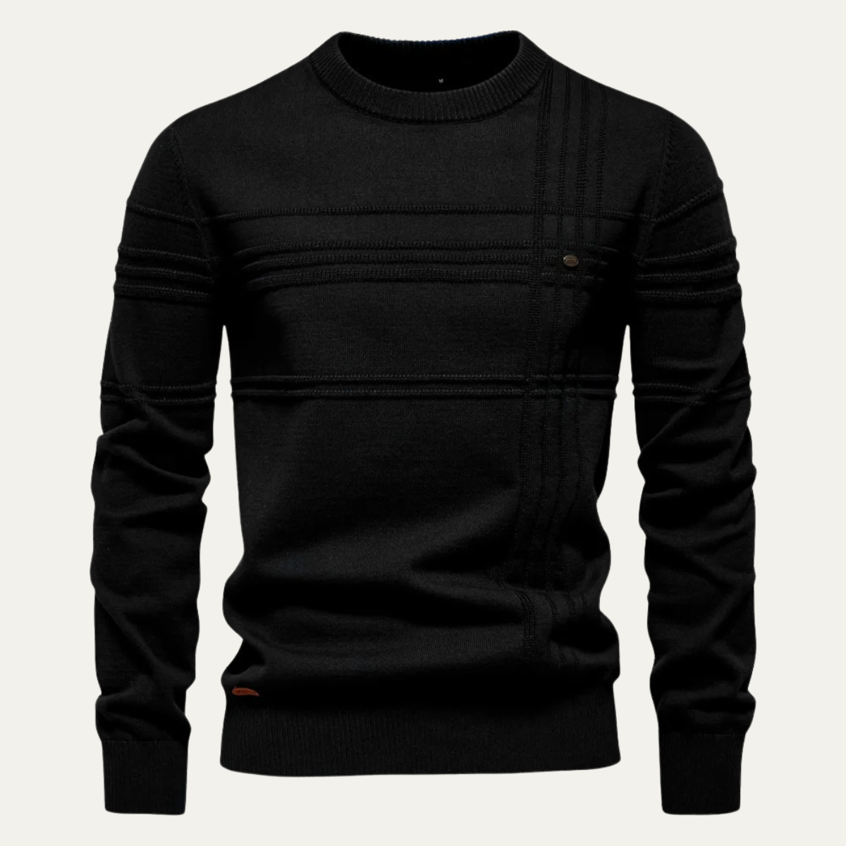 VogeLuxe | Men’s Grid Pattern Crewneck Sweater 6
