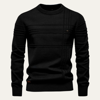 VogeLuxe | Men’s Grid Pattern Crewneck Sweater 6