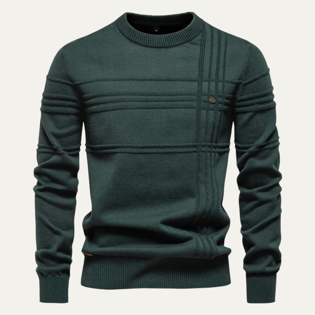 VogeLuxe | Men’s Grid Pattern Crewneck Sweater 7