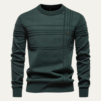 VogeLuxe | Men’s Grid Pattern Crewneck Sweater 7