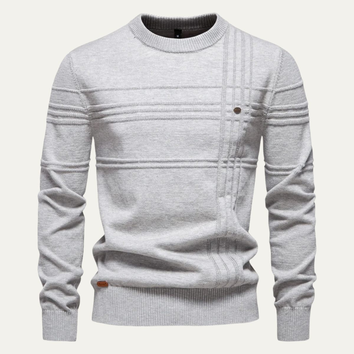 VogeLuxe | Men’s Grid Pattern Crewneck Sweater 9