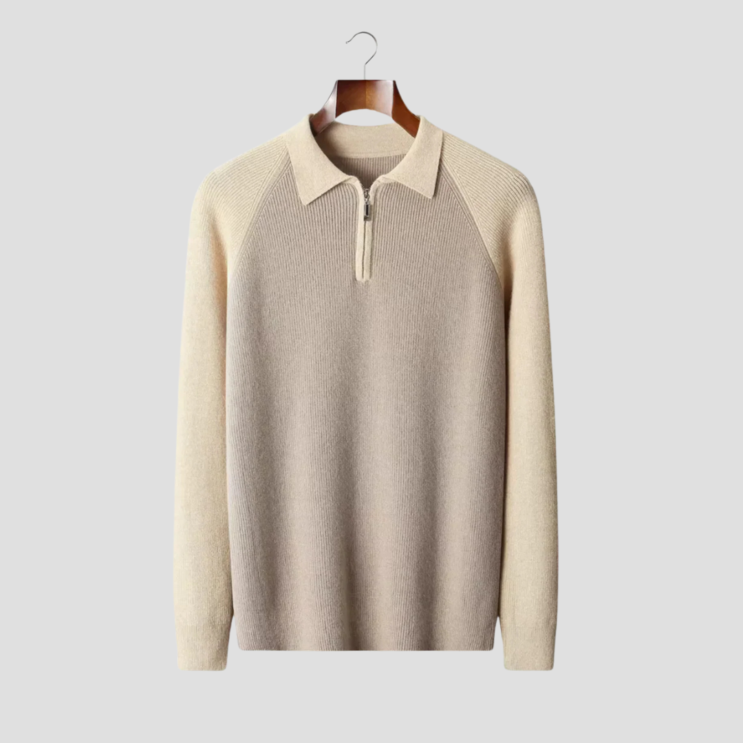 VogeLuxe | Men’s Half-Zip Polo Collar Pullover 1