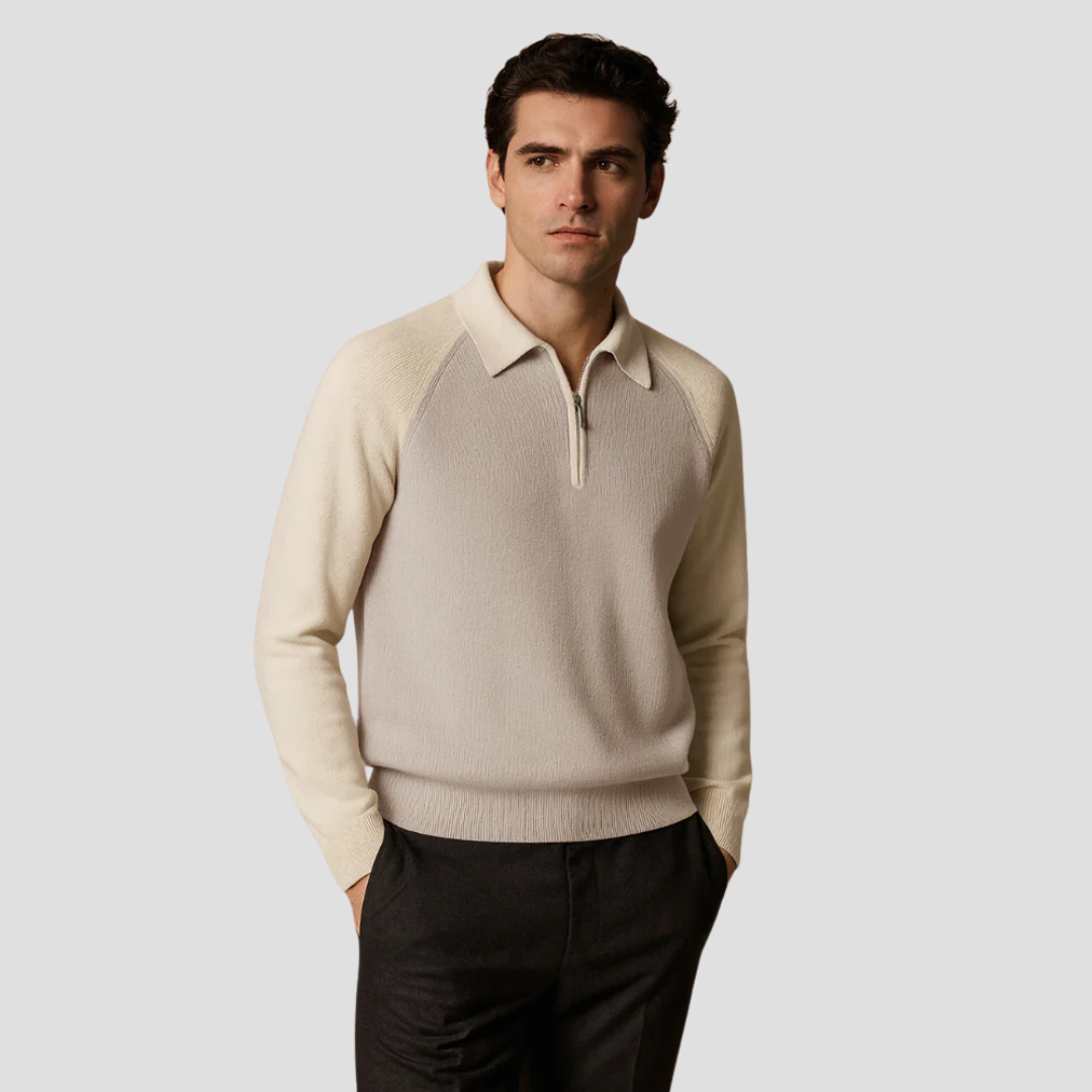VogeLuxe | Men’s Half-Zip Polo Collar Pullover 2